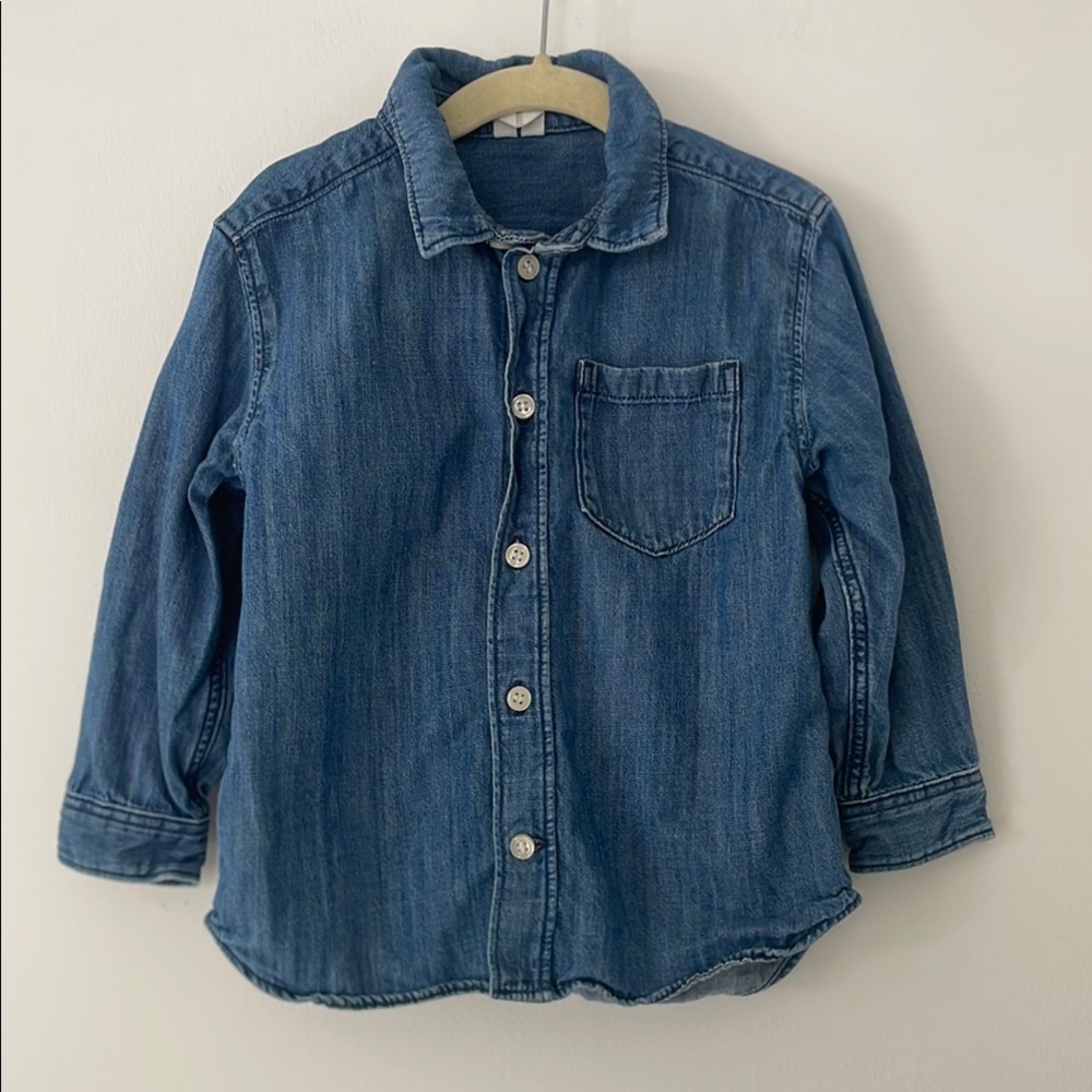 Arket Kids Denim Jacket Button Down Shirt 100% Cotton Size 3-4 Years